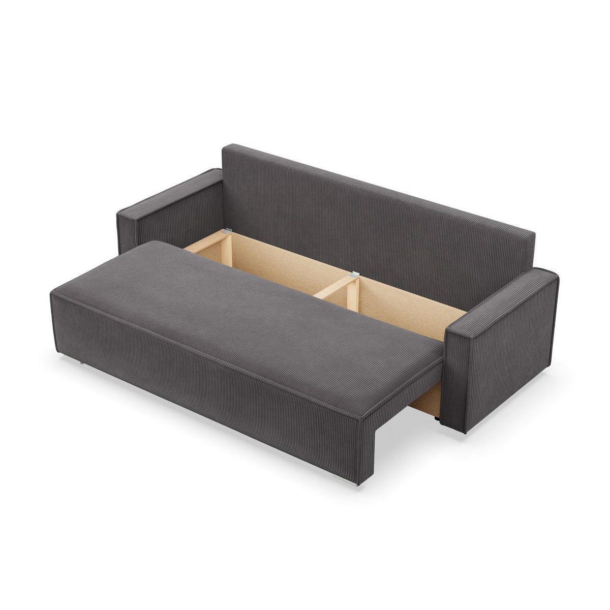 SOFA 3-SITZER MIT SCHLAFFUNKTION NOTO Dunkelgrau - Dunkelgrau, Textil (95/92/220cm) - Mebligo