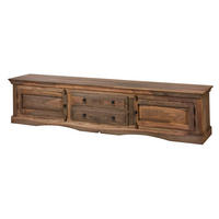 TV-BOARD Sheesham 220x45x50 grau geölt LEEDS #07 - Grau, Holz (220/50/45cm) - Massivmoebel24