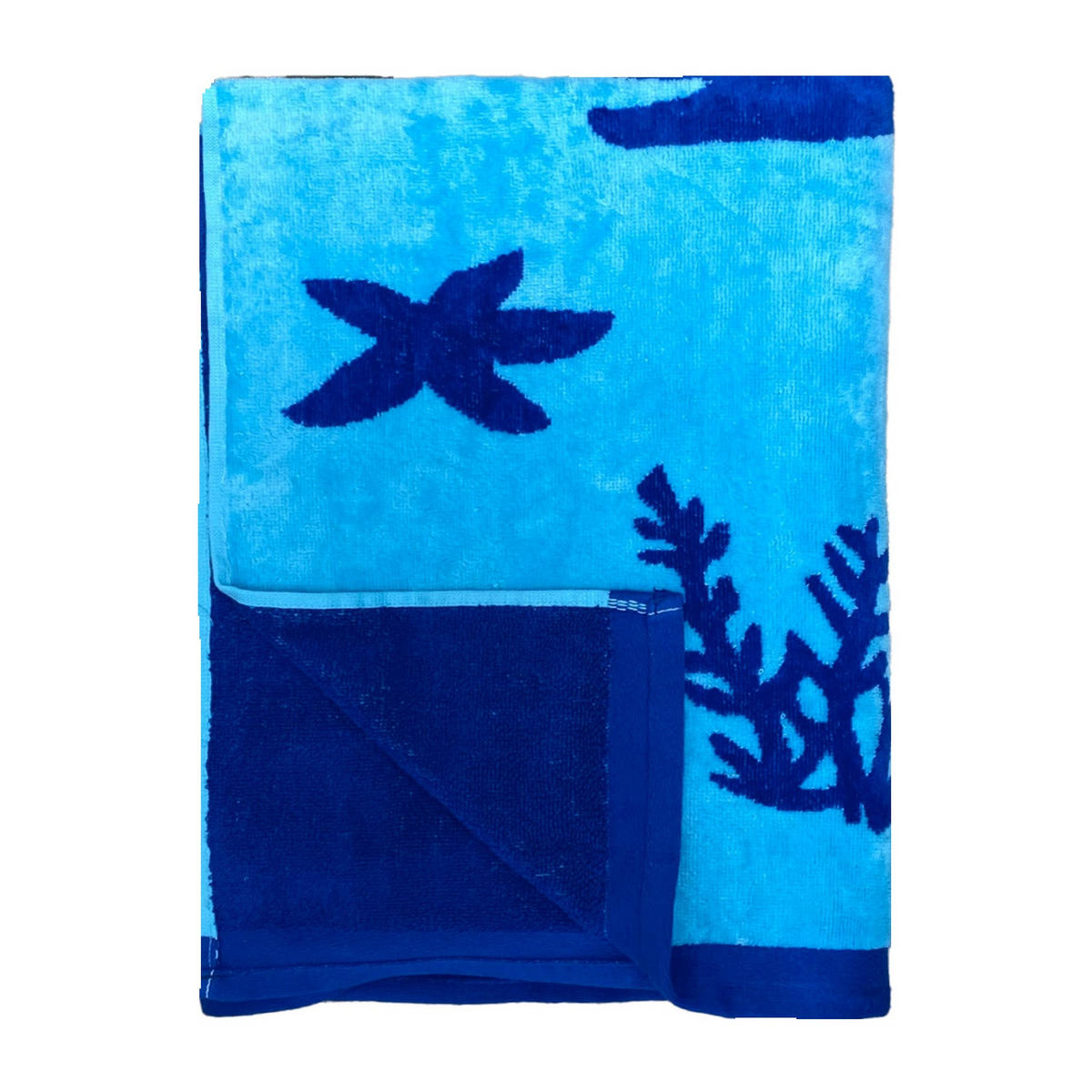 STRANDTUCH Velours-Jacquard Malari 90x170 400 g/m2 blau - Blau, Textil (90/170cm) - LE COMPTOIR DE LA PLAGE