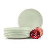 TELLER-SET VICTO 6-tlg Speiseteller, matt beige/grün/grau - Creme, Keramik (27cm) - KONSIMO®