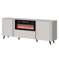 KOMMODE Volare 200 EF mit Kamin - Kaschmir/Schwarz, Holzwerkstoff/Kunststoff (200/76/39cm) - MIRJAN24