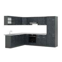 ECKKÜCHE IN L-FORM R-Line Schwarz Beton/Anthrazit 227 x 287 cm AP Marmor - Anthrazit/Schwarz, Holzwerkstoff (287/81.6/60cm) - Vicco