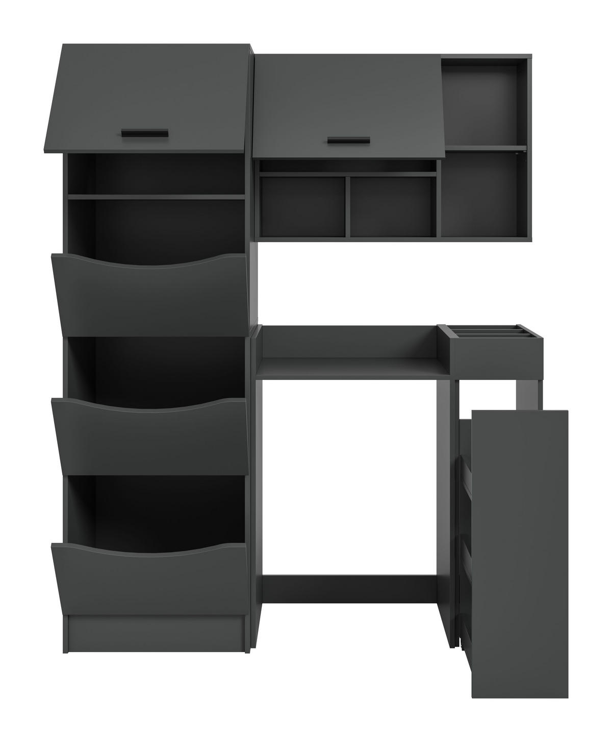 WASCHMASCHIENENUMBAU Set Mixx (B/H/T: ca. 126/195/68 cm) in anthrazit/anthrazit - Anthrazit, Holzwerkstoff (126/195/68cm)