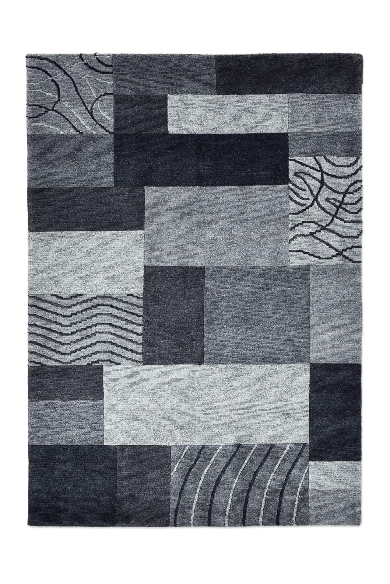 Theko Handknüpfteppich Anthrazit 90x160 cm