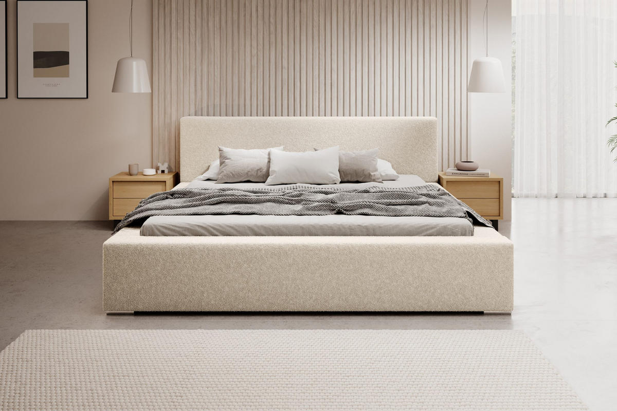 POLSTERBETT Jenne 180x200 cm, Creme - Creme, Textil (180/200cm) - Fedve