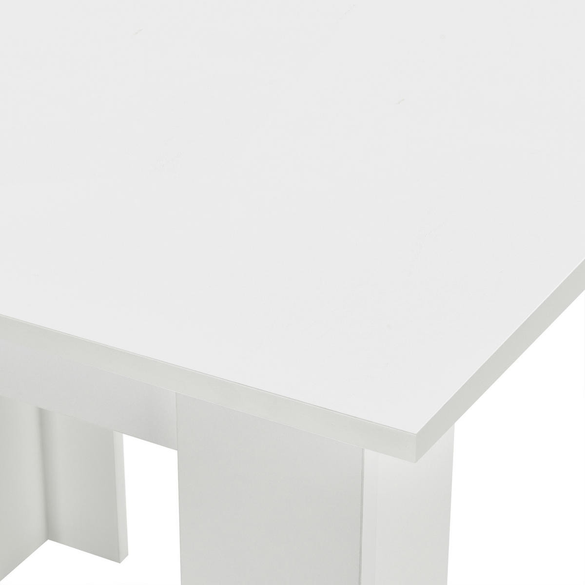 ESSTISCH Algermissen - Weiß, Holzwerkstoff (80/80/76cm) - [en.casa]