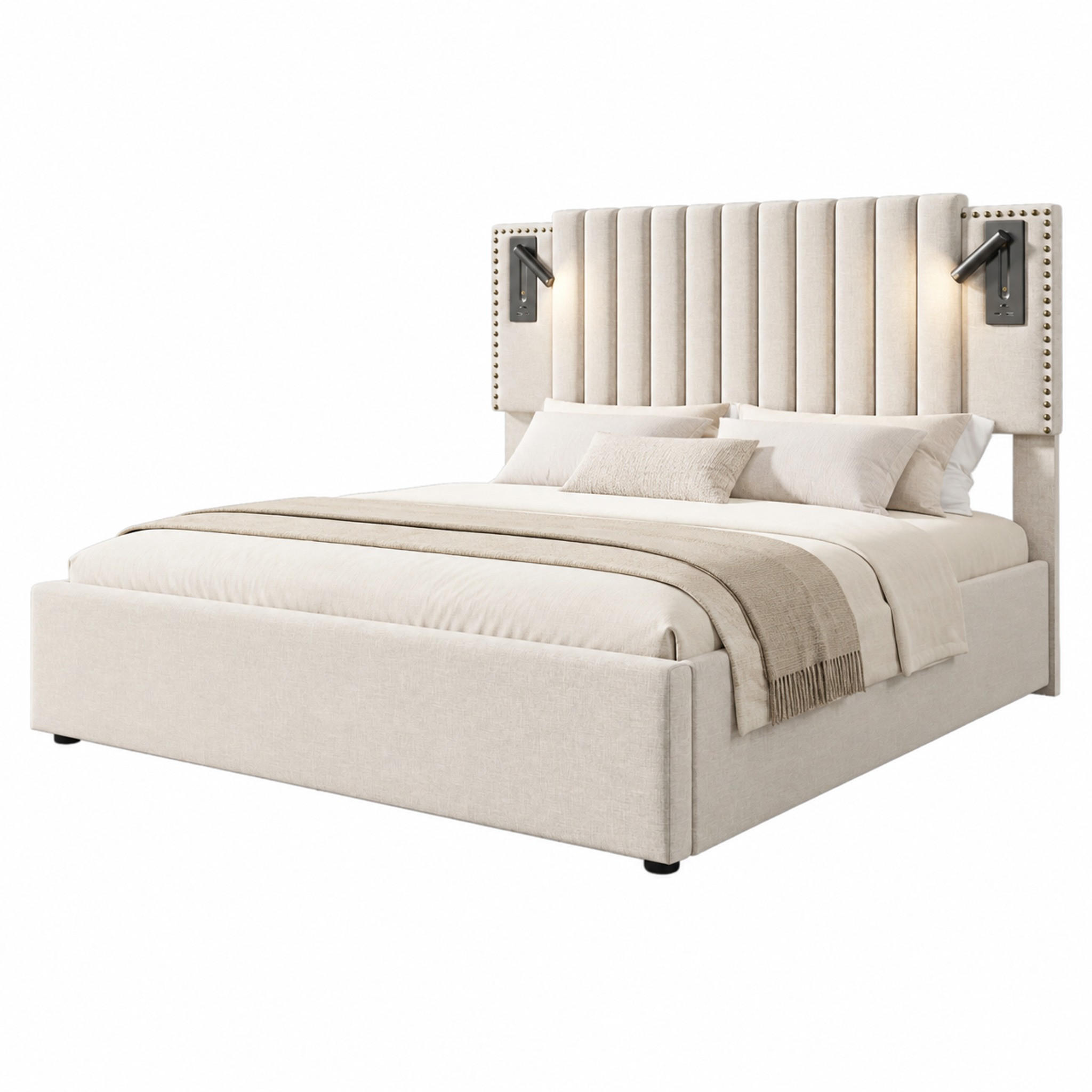 Beauniv Bett Beige 160x200 cm
