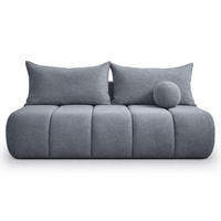 SOFA Mit Schlaffunktion Und Bettkasten, Veloursstoff Monolith, Silber, PIANO - Silberfarben, Holz (207/91/103cm) - Kaiser Möbel