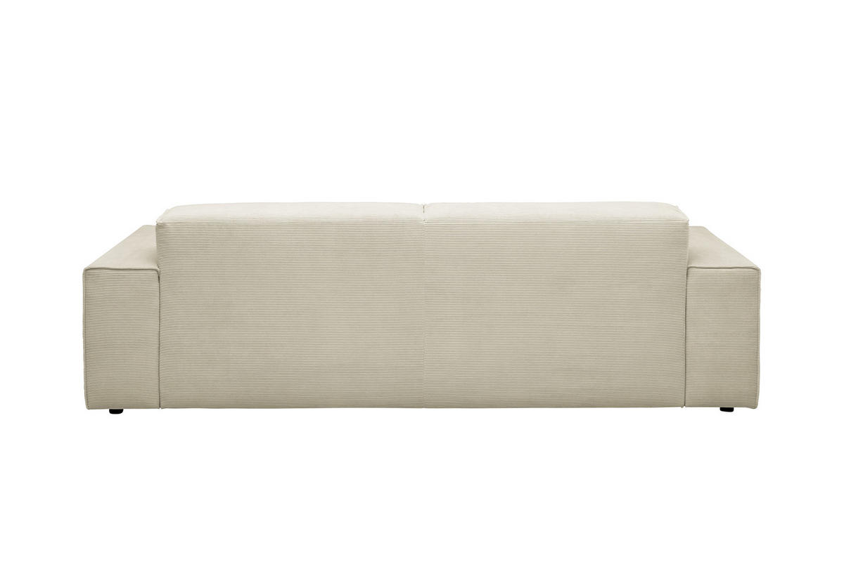 SOFA RANI Beige Cord - Beige/Schwarz, Kunststoff/Textil (256/71/101cm) - KAWOLA