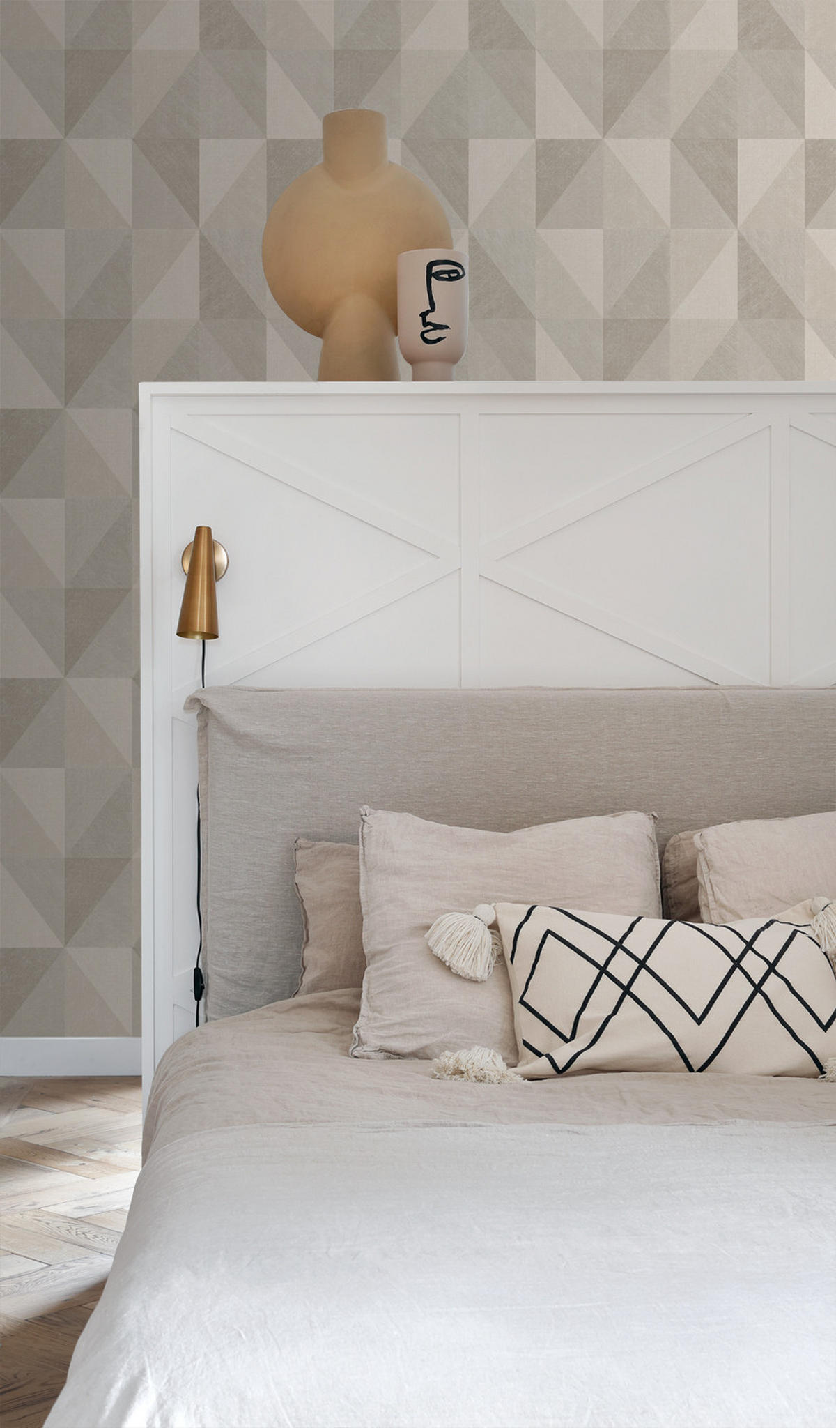 TAPETE 3D-Muster 50 x 900 cm - Beige, Papier (50/900cm) - Origin Wallcoverings