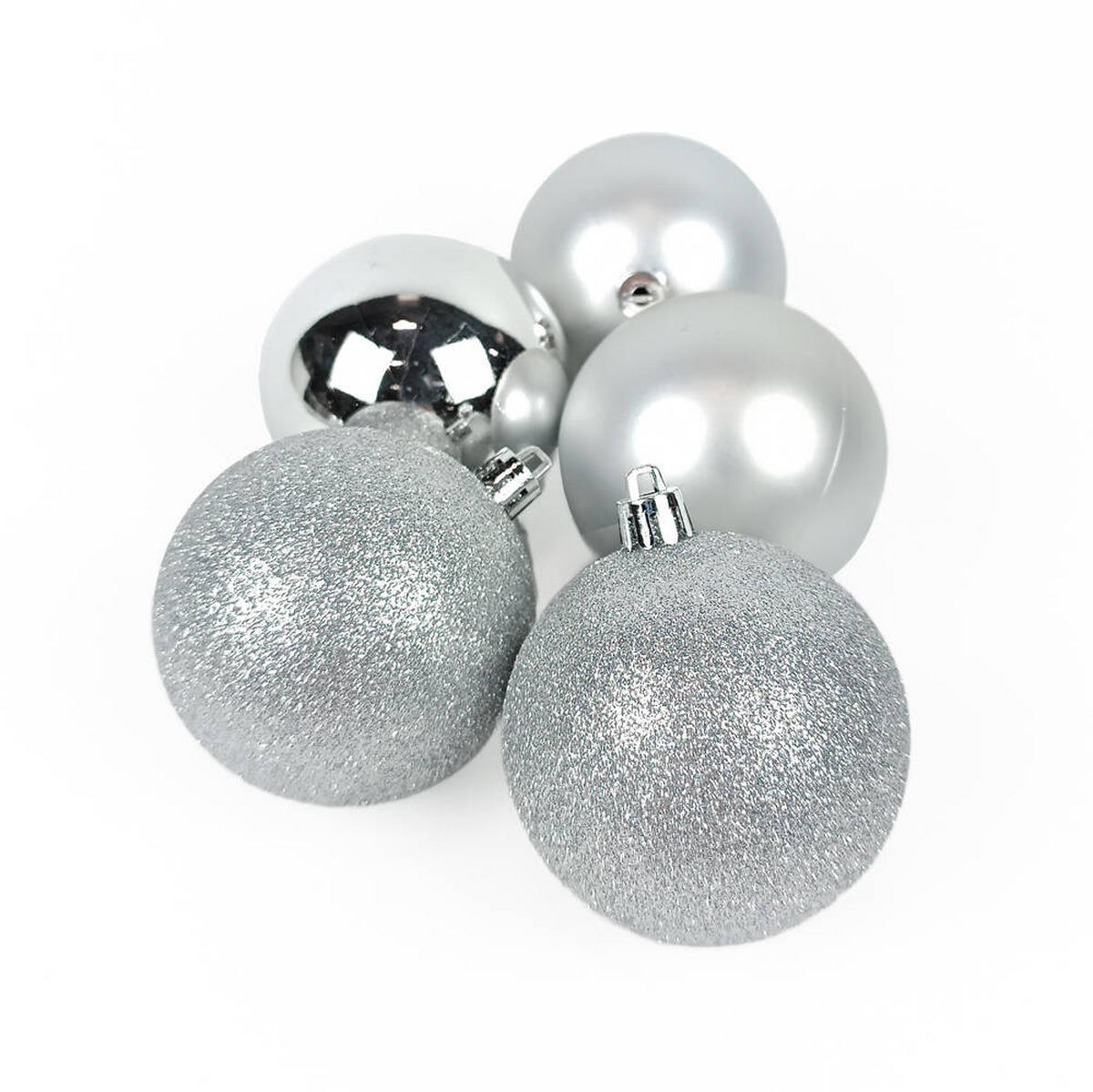 WEIHNACHTSKUGELN 8er-Set Ø 7 cm - Silberfarben, Kunststoff (7/8.2/7cm) - Atmosphera Createur d´interieur