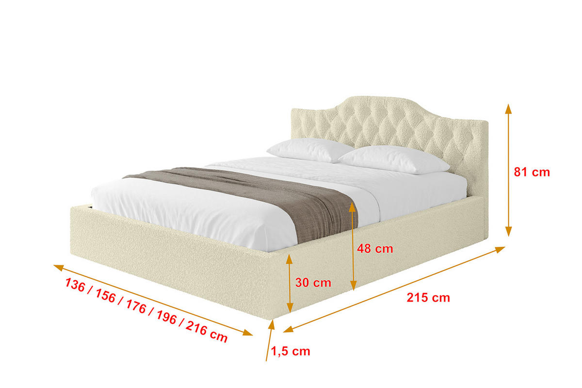 POLSTERBETT mit Bettkasten und Lattenrost, Boxbett ohne Matratze - FALIO-V1 180x200 Beige - Taupe, Holzwerkstoff/Textil (180/200cm) - ALTDECOR