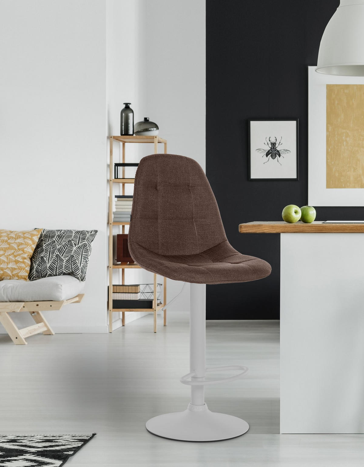 BARHOCKER Metall braun - Braun, Textil/Metall (47/99/56cm) - CLP