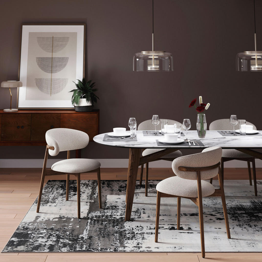 Thumbnail - Kukoon Rugs Webteppich, Silber, Textil, Marmor Optik, Rechteckig, 70x240 cm, antistatisch, in verschiedenen Größen erhäl...