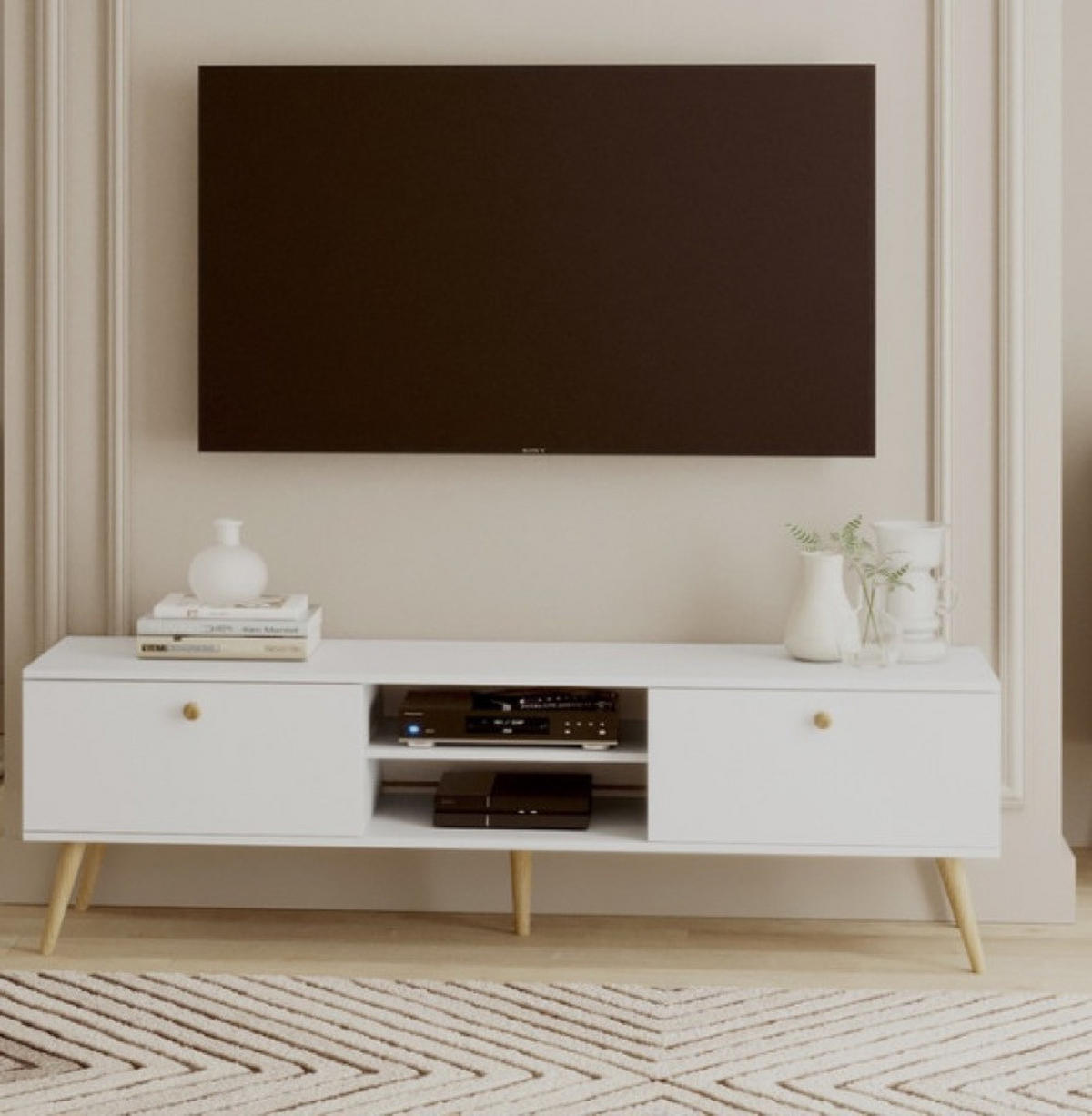 TV-SCHRANK Weiß Boho Matt - Weiß, Holzwerkstoff (170/50/42cm) - Sepro Meble