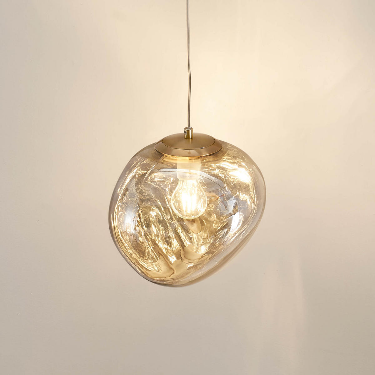 HÄNGELEUCHTE Isotta, Rauchgrau, 26cm - Grau, Glas (26/26/26cm) - KOSILUM