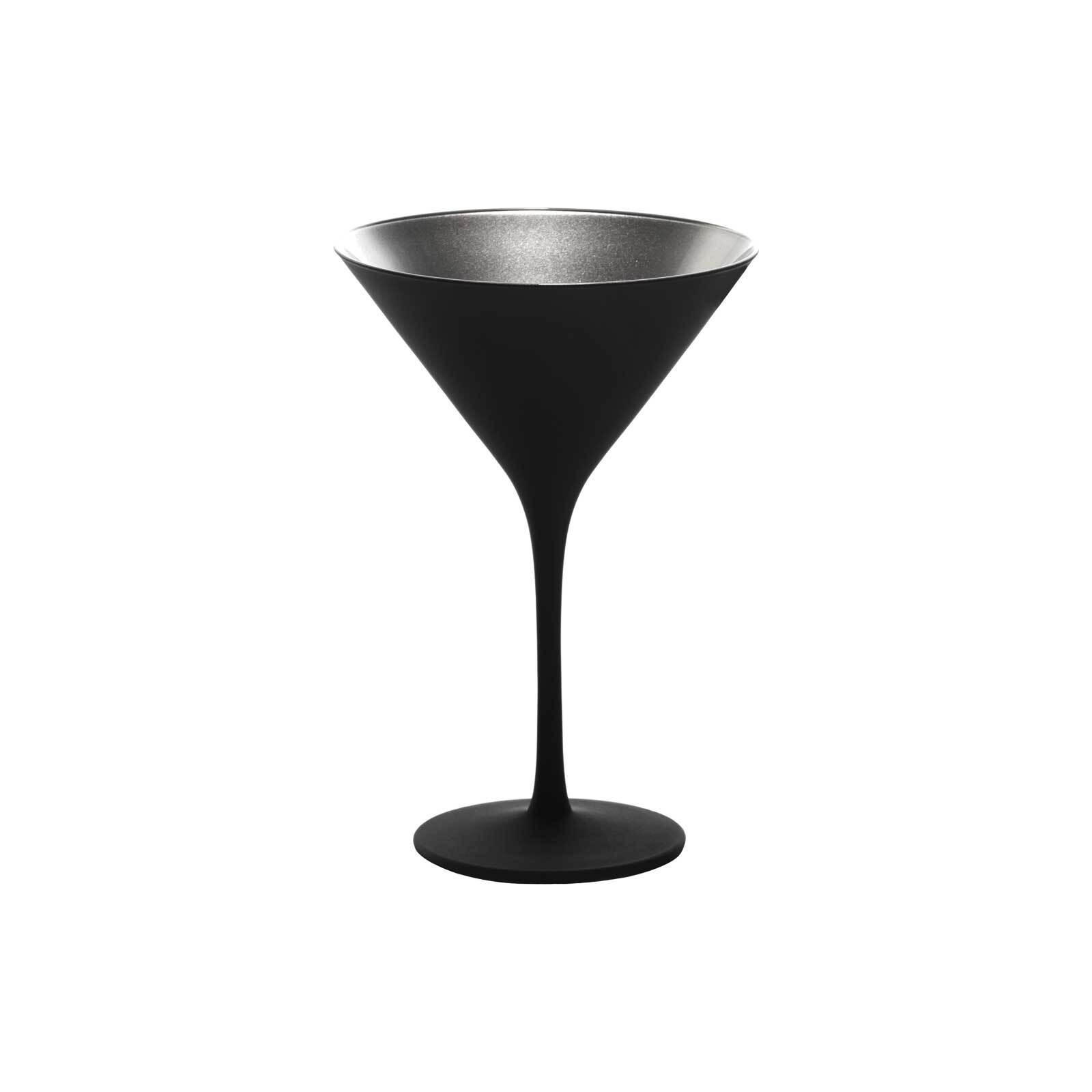 COCKTAILSCHALEN Elements Schwarz-Silber 240 ml 6er Set - Silberfarben/Schwarz, Glas (0.24L) - Stölzle Lausitz