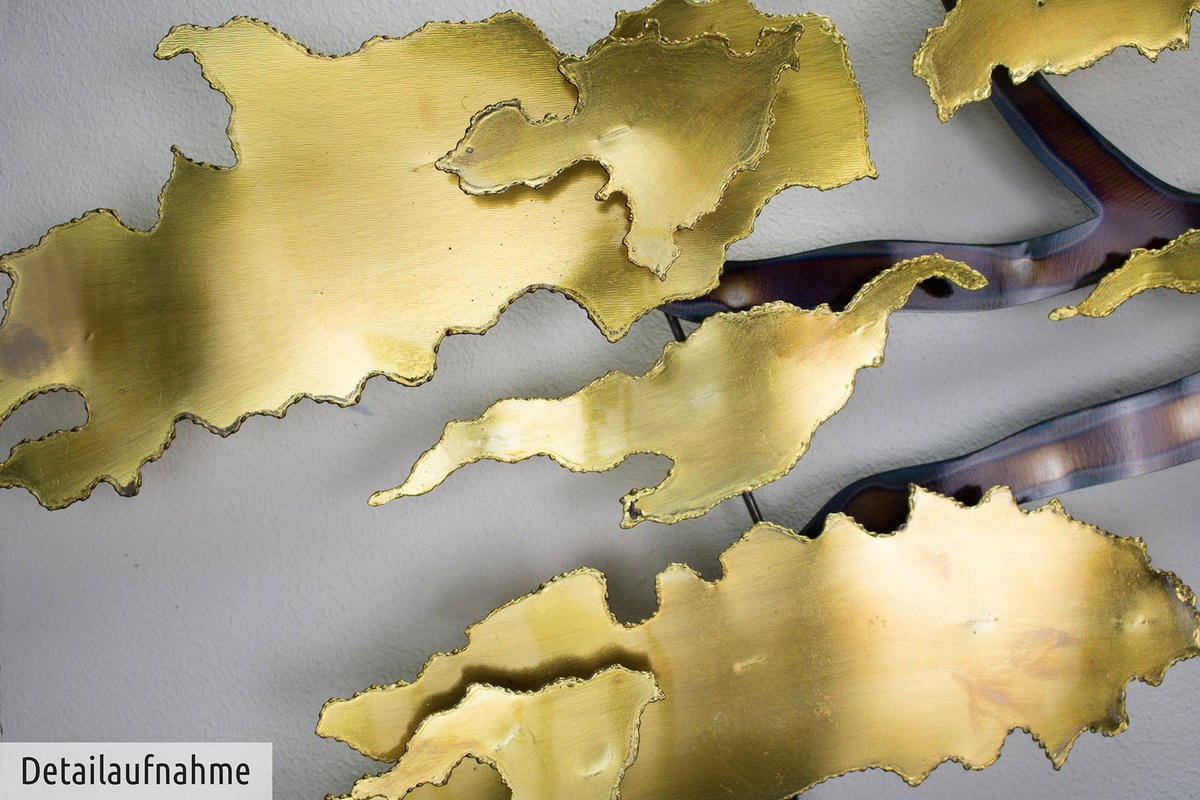WANDDEKO Gold 107/64 cm - Goldfarben/Braun, Metall (2/64/6cm) - KUNSTLOFT
