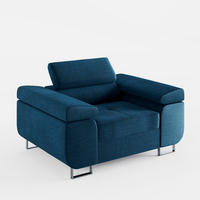 SESSEL VEMO SOLO, in Dunkelblau, Velours-Stoff - Dunkelblau, Textil (135/88/100cm) - Barchello