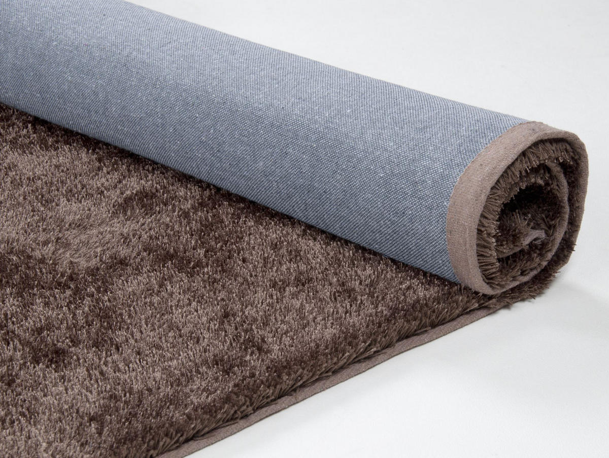 HOCHFLORTEPPICH Alessia 65x135 cm - Dunkelbraun, Textil (65/135cm) - Gino Falcone