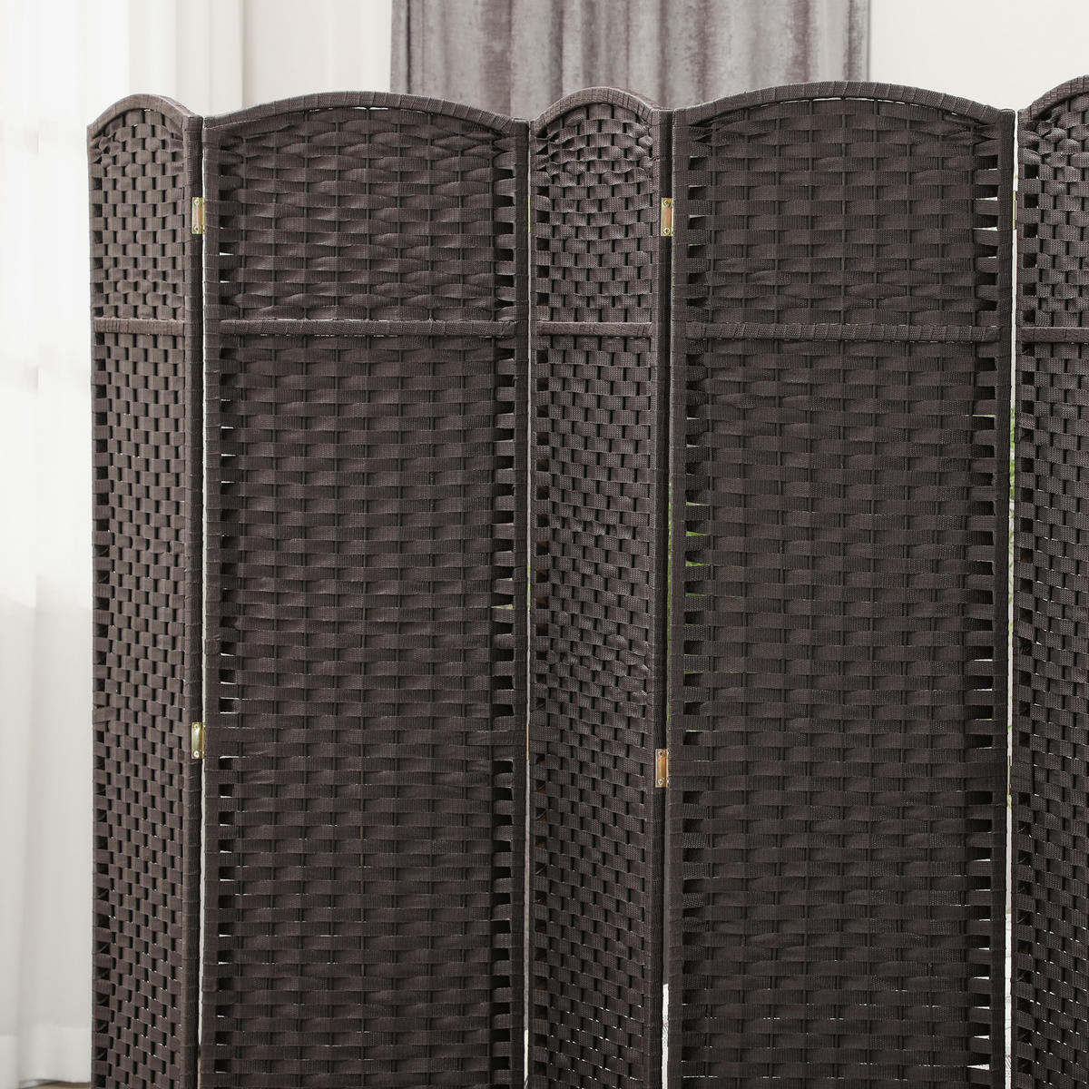 PARAVENT 6-teilig 240 x 170 cm Raumteiler Trennwand aus Kiefernholz Braun - Braun, Holz (1.6/170/240cm) - HOMCOM