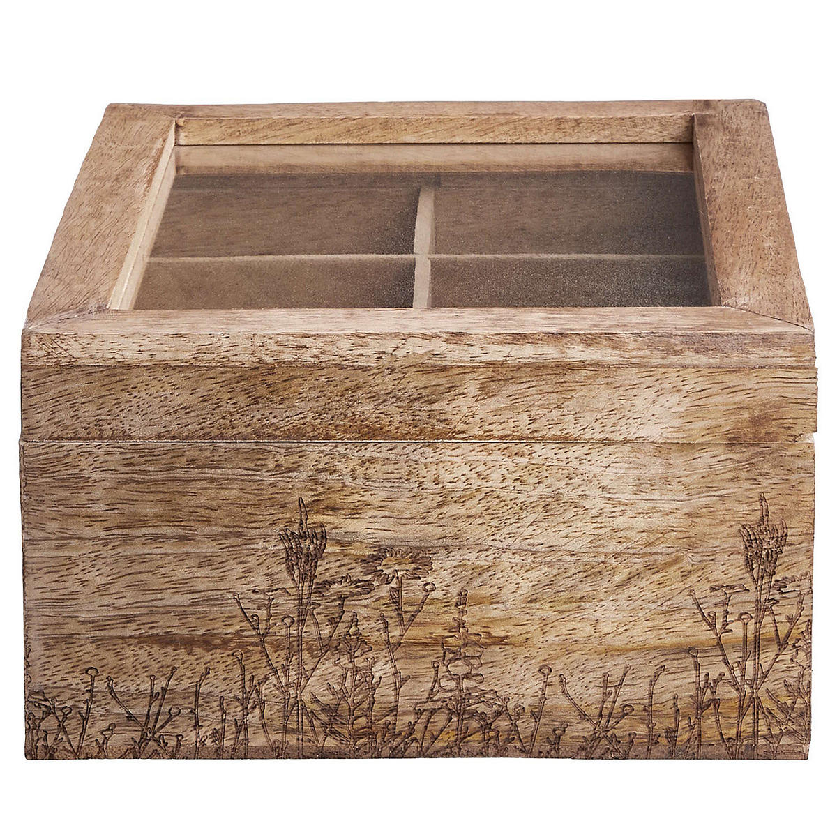 TEEBOX Tea Time - Braun, Glas/Holz (18/10/23cm) - Butlers