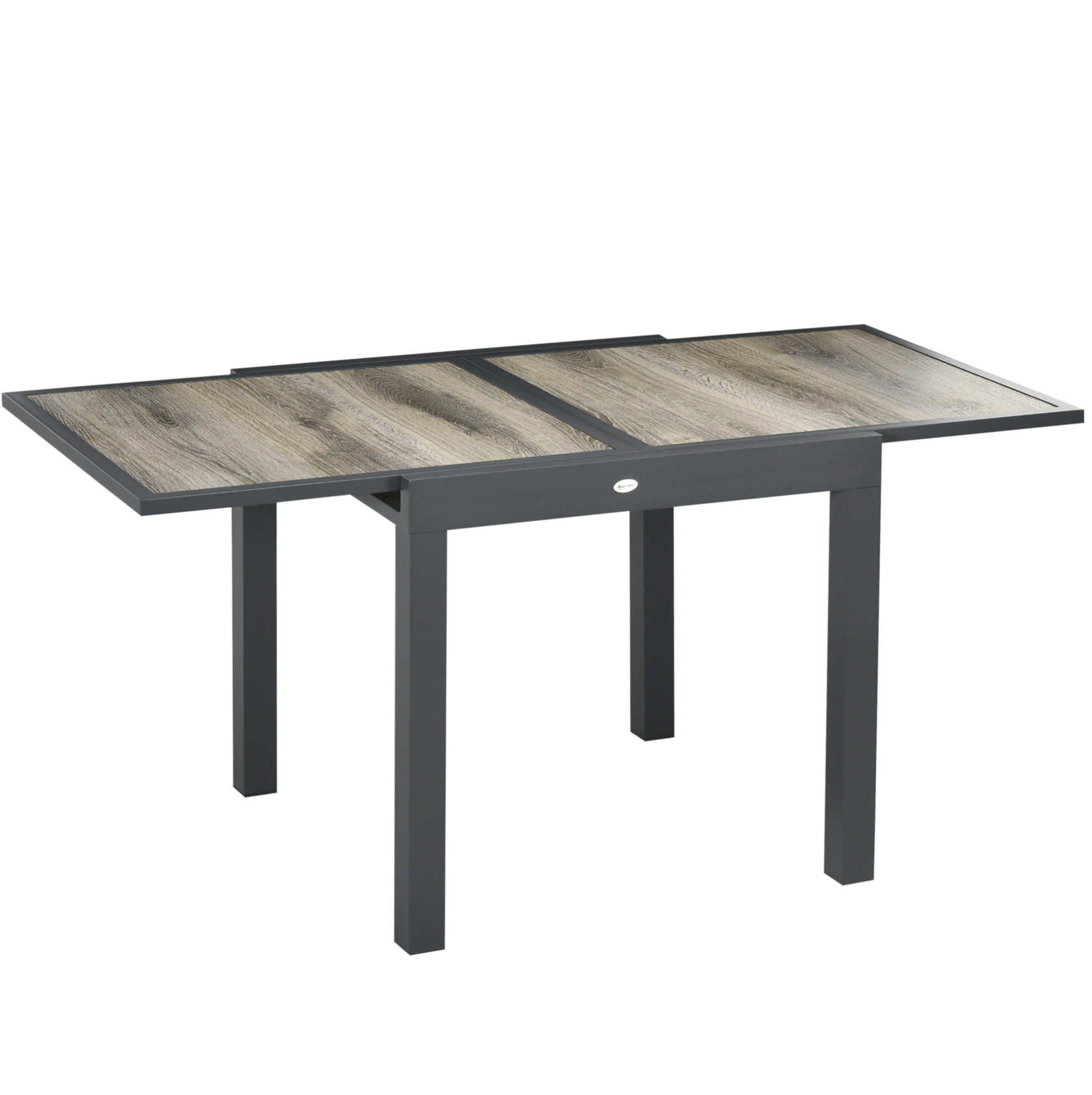 GARTENTISCH aus Aluminium 80/160x80x75 cm Beige mit ausziehbarer Tischplatte - Beige, Metall (160/80/75cm) - Modfu