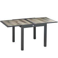 GARTENTISCH aus Aluminium 80/160x80x75 cm Beige mit ausziehbarer Tischplatte - Beige, Metall (160/80/75cm) - Modfu