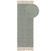 WOLLTEPPICH-LÄUFER Kim Mint 80x250 cm - Mintgrün, Textil (80/250cm) - benuta Pure