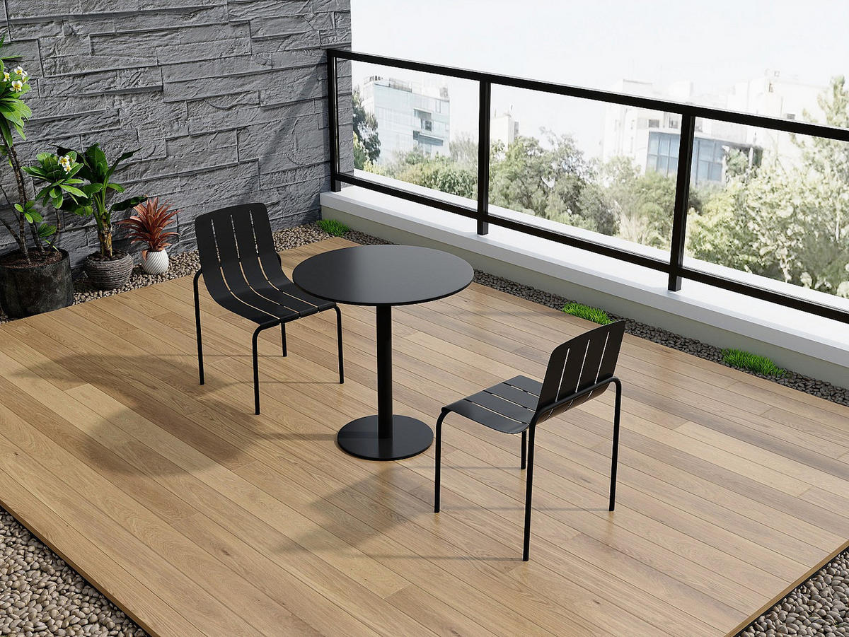 GARTENTISCH - 2 Personen - Metall - Schwarz - - Schwarz, Metall (60/60/74cm) - Vente-Unique