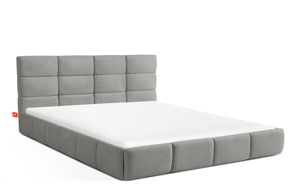 POLSTERBETT ALTOS Bouclé, grau - Grau, Holz/Holzwerkstoff (180/200cm) - KONSIMO®