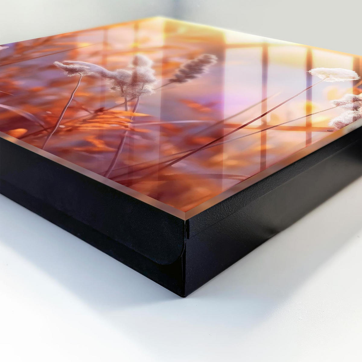 SCHLÜSSELBOX Schwarz 30x30 cm- Türöffnung nach rechts - Sonnenuntergang - Orange, Metall (30/30/5cm) - TULUP
