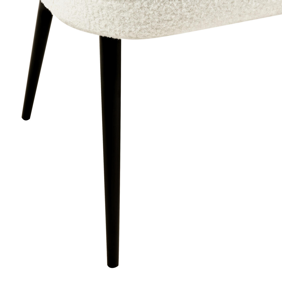 2-SITZER-KÜCHENSOFA Bouclé hellbeige Osby - Beige/Schwarz, Textil (130/85/49cm) - Beliani