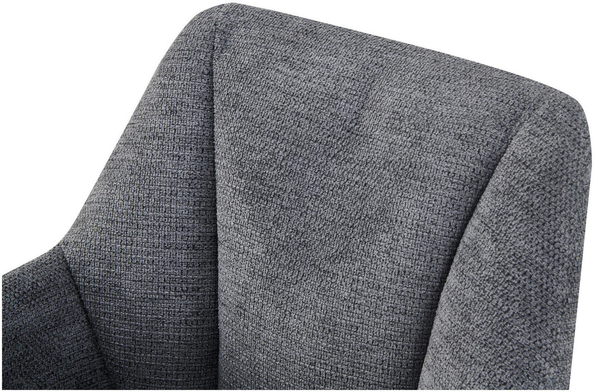 ARMLEHNENSTUHL Bella anthrazit 2er Set - Anthrazit/Schwarz, Textil/Metall (55/82/62cm) - Xonox