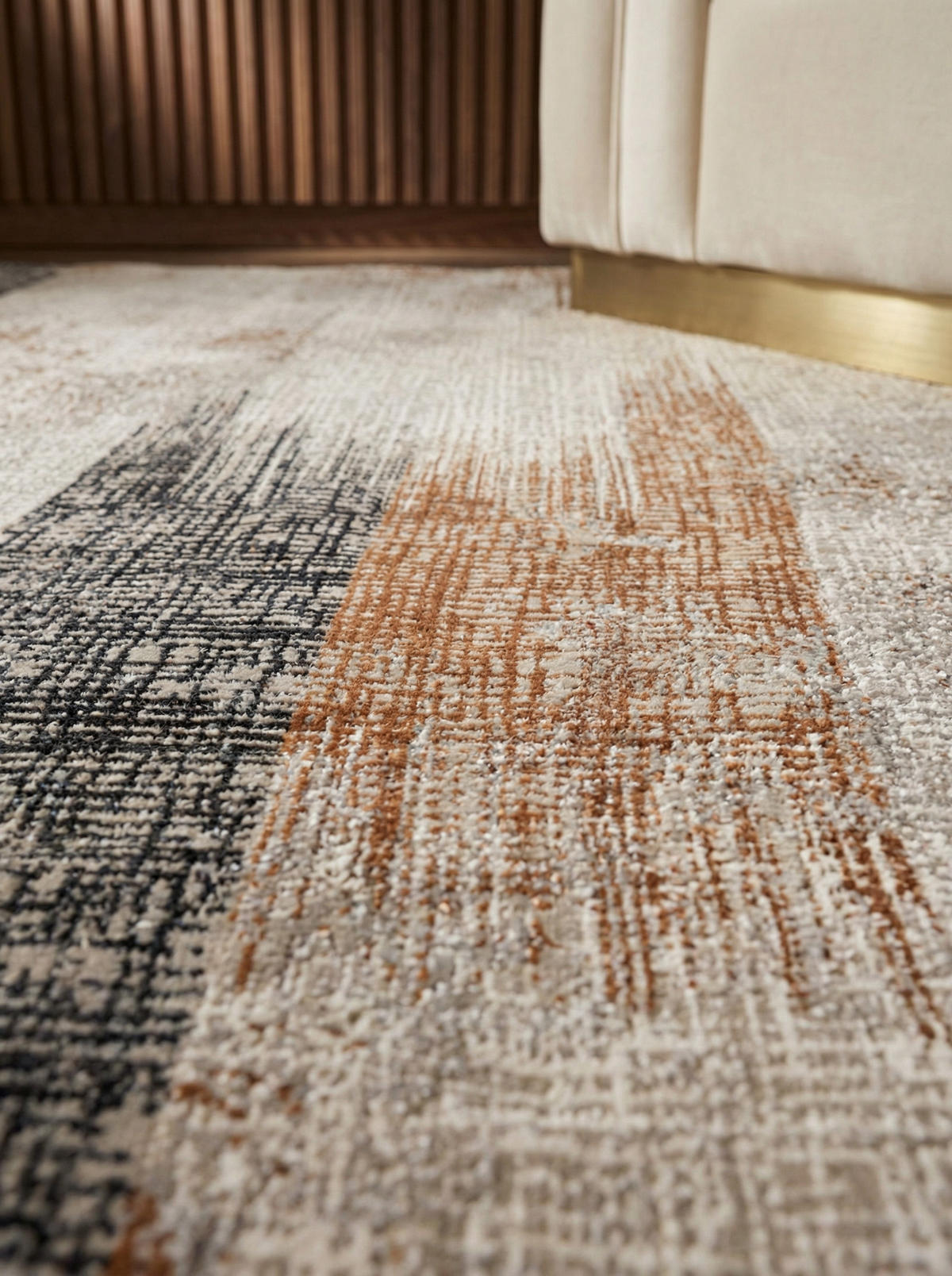 TEPPICH Velours geometrisch abstrakt pflegeleicht rutschfest TIBER-Orte, Terrakotta 120x170 cm - Orange, Textil (120/170cm) - KADIMA DESIGN