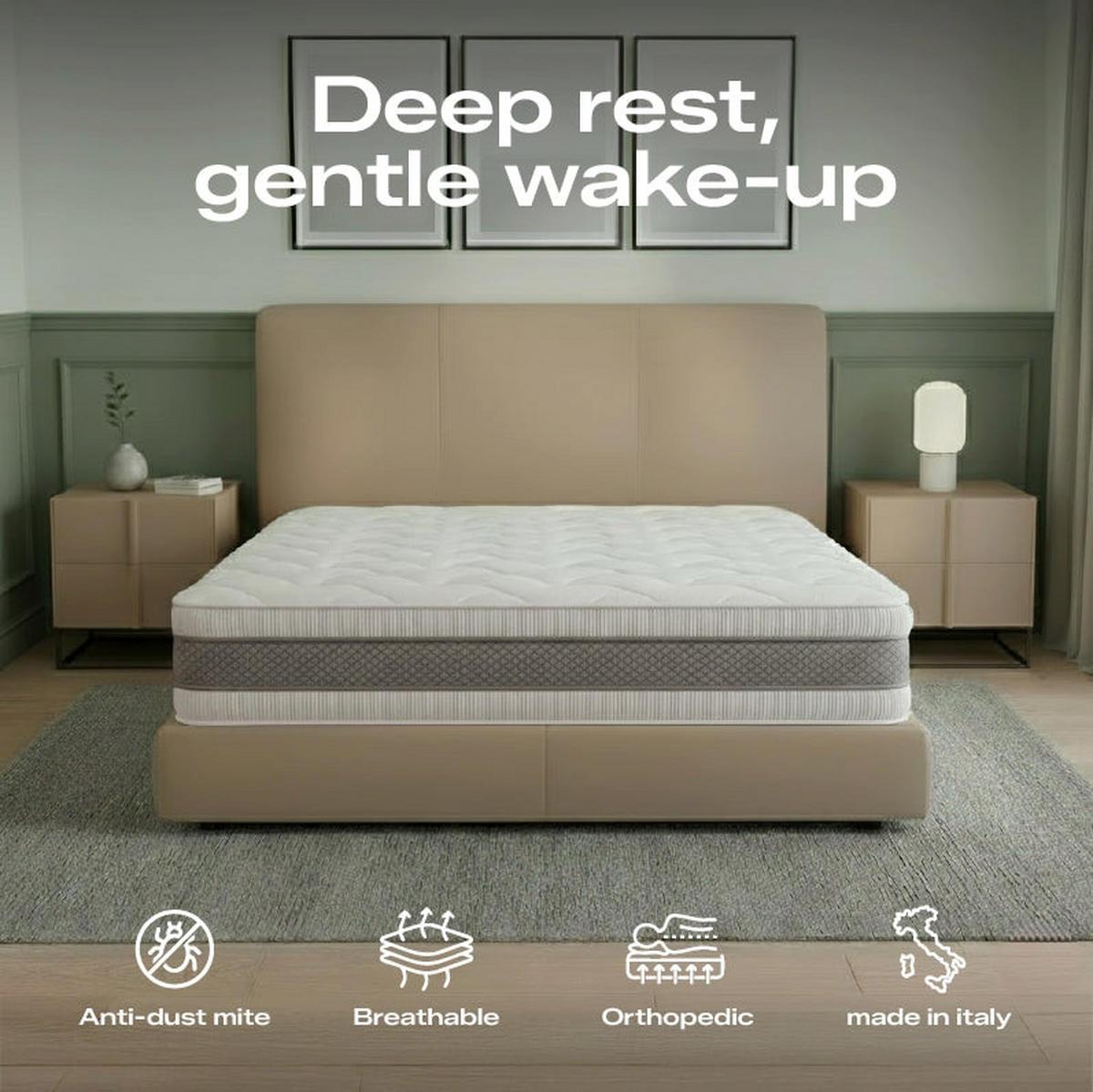 MATRATZE 120x200 20 cm mit hoher Festigkeit | Made in Italy - Weiß, Textil (120/200cm) - The White Stone