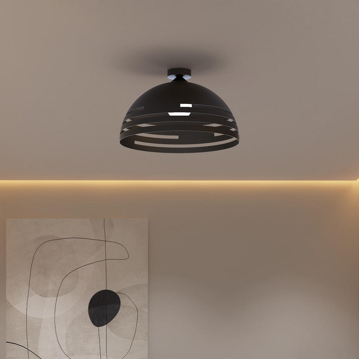 DECKENLEUCHTE - Rot, Metall (60/60/30cm) - Lumicom