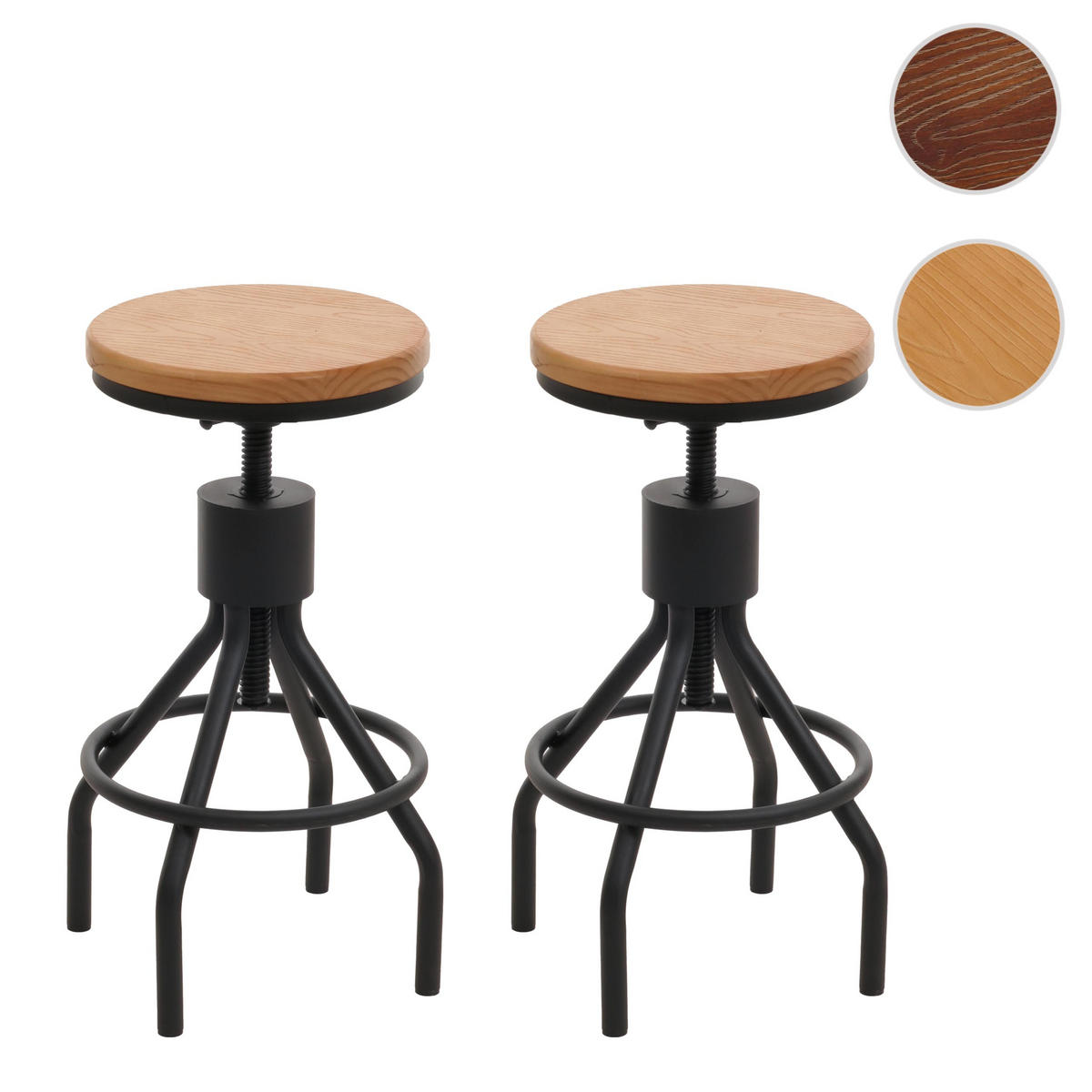 BARHOCKER Kiefer Dekor 2er-Set - Kieferfarben, Holz (34/80/34cm) - MCW