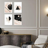 POSTER Set mit 4 Abstrakte Formen und Figuren Braun A3 Rahmenlos - Klar, Papier (29.7/3cm) - Nacnic