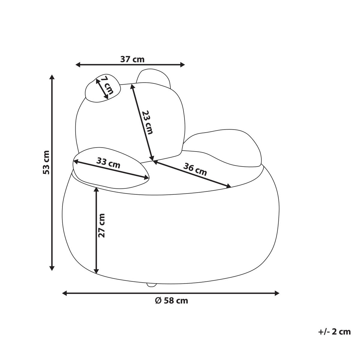 KINDERSESSEL Weiß Viby - Schwarz/Weiß, Textil (58/53/58cm) - Beliani