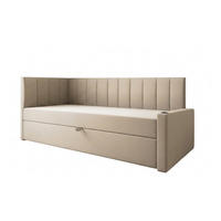 JUGENDBETT, 80 x 200 cm, Tokio, Bett mit Bonellmatratze H3 und Bettkasten, Einzelbett, Beige - Beige, Holzwerkstoff/Kunststoff (80/200cm) - Trada