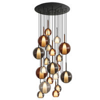 GALERIELEUCHTE Belluna 20-flammig Mehrfarbig Ø 14/24cm - Multicolor, Glas (24/24/45cm) - s.luce
