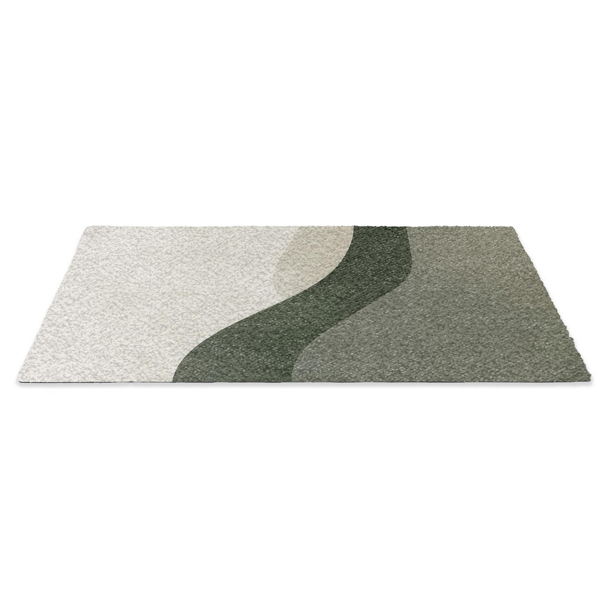 FUSSMATTE Japandi - Grün - Abstrakt - Modern 90x60 cm - Olivgrün, Kunststoff (90/0.4cm) - MuchoWow