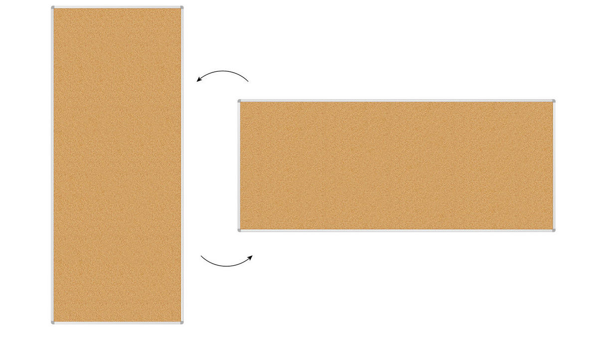 PINNWAND mit Alurahmen 240x100cm - Braun, Metall (240/100/1.6cm) - ALLboards