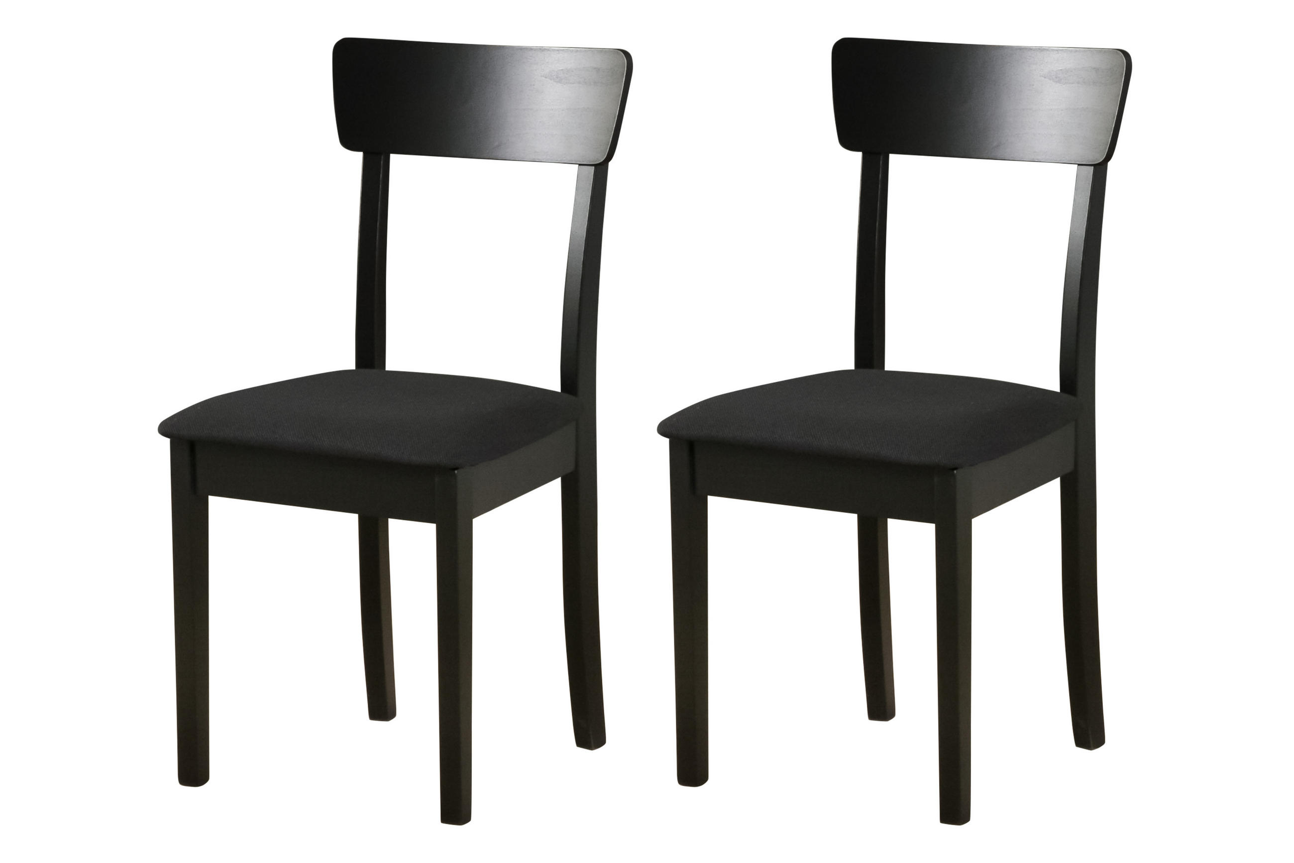 STUHL Hugo 1 (2er Set) - Schwarz, Holz (43/86/40cm) - Leaf Design