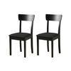 STUHL Hugo 1 (2er Set) - Schwarz, Holz (43/86/40cm) - Leaf Design