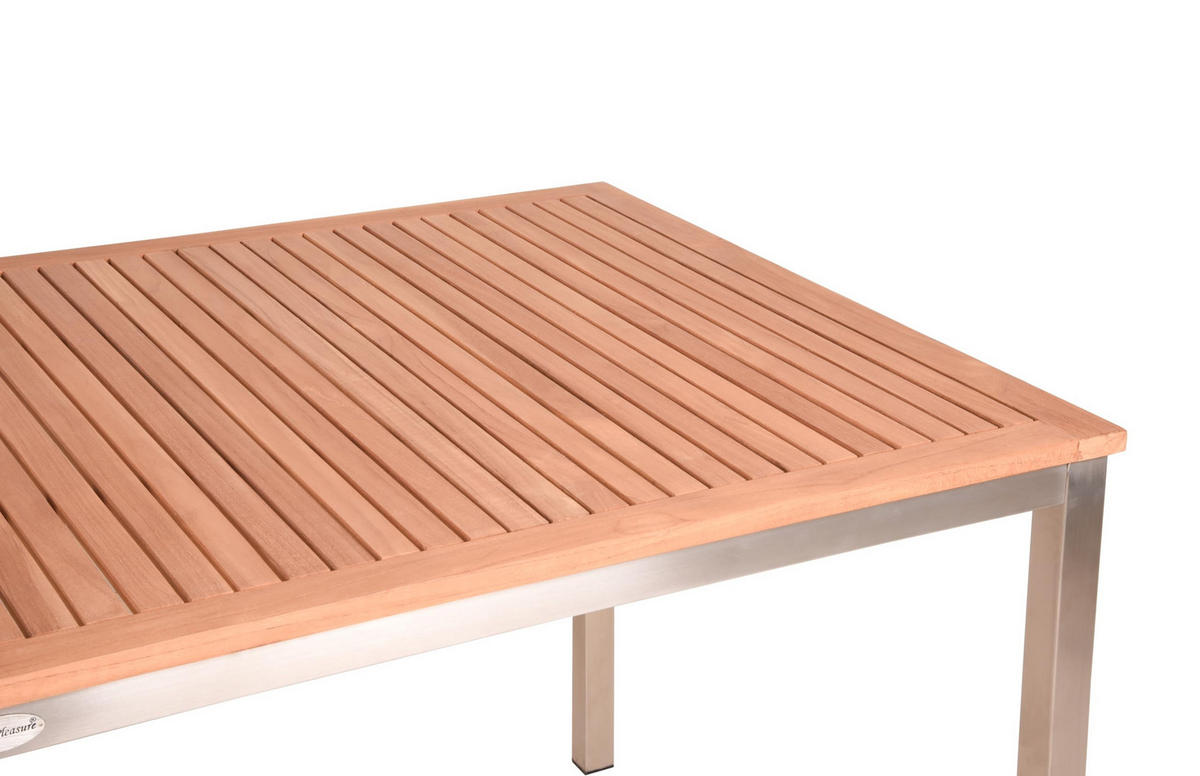 GARTENTISCH Elsa Terrassentisch - Silberfarben, Holz (180/90/75cm) - DELUKE
