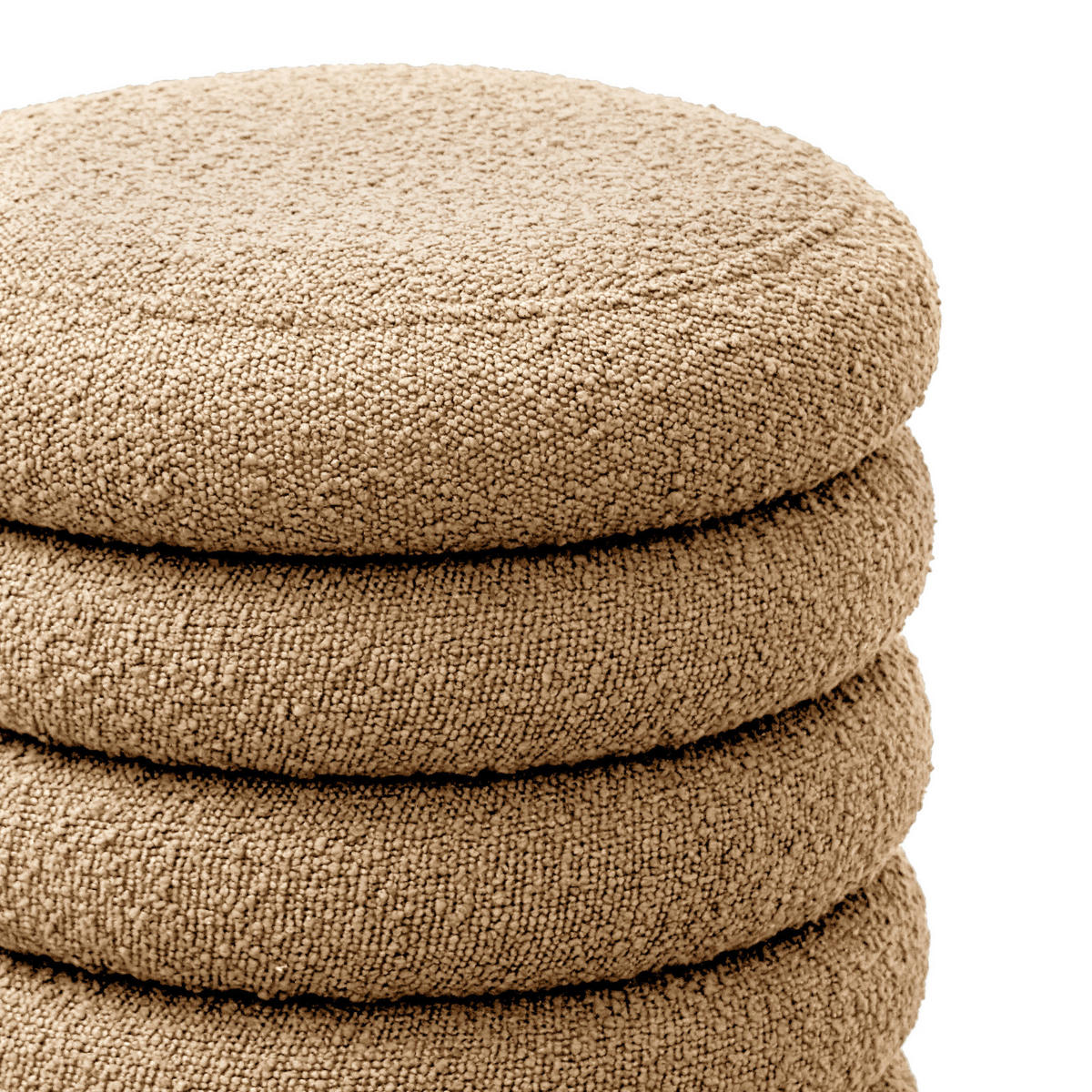 HOCKER BLOSSOM XS mit Stauraum Hellbraun - Hellbraun, Textil (40/43/40cm) - SVITA