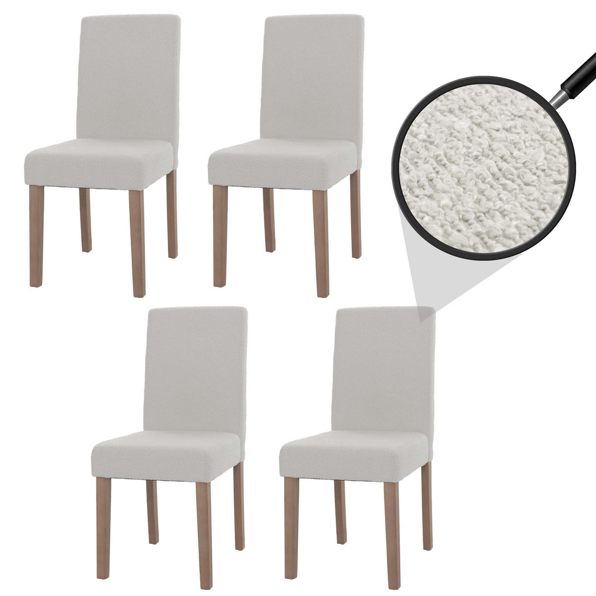 ESSZIMMERSTUHL Cremeweiß 4er-Set - Weiß, Textil (42/90/50cm) - MCW