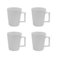 KAFFEETASSE 400 ml (4-tlg.) - Weiß, Keramik (9.4/10.5/12.5cm) - Intirilife